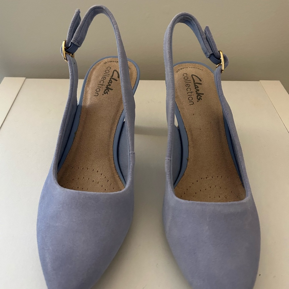 Clarks Women's Powder Blue Slingback Heels